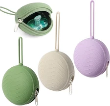 3 Pack Silicone Pacifier Holder Case for Baby Green Grey Purple Portable Storage