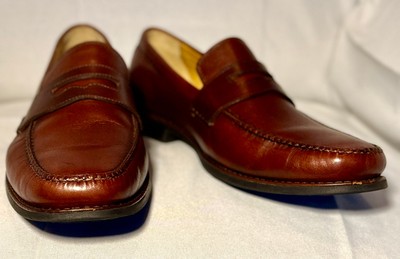 JOHNSTON MURPHY Men's 11M, 'Ainsworth' Mahogany Penny Loafers, MSRP $149,  EUC