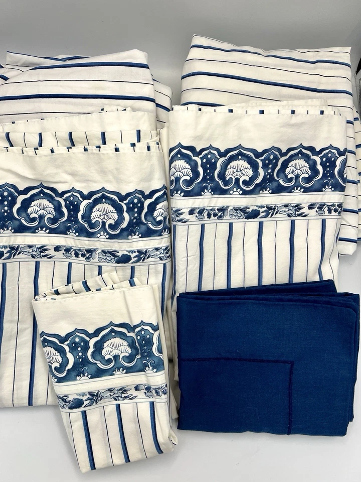 2 CONJUNTOS DE SÁBANAS DOBLES Ralph Lauren Jonquil Azul Blanco + 2 Almohadas Foto 2 de 4