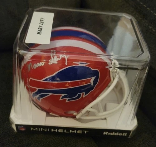Buffalo Bills Marv Levy autographed mini helmet Leaf Certification