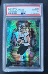 2022 Panini Select Trevor Lawrence #145 Dragon Scale Prizm /89 Psa 10