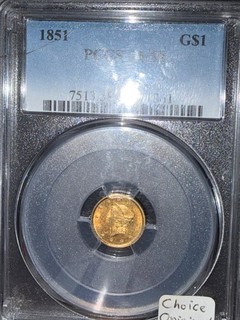 1851 Gold Dollar PCGS AU58