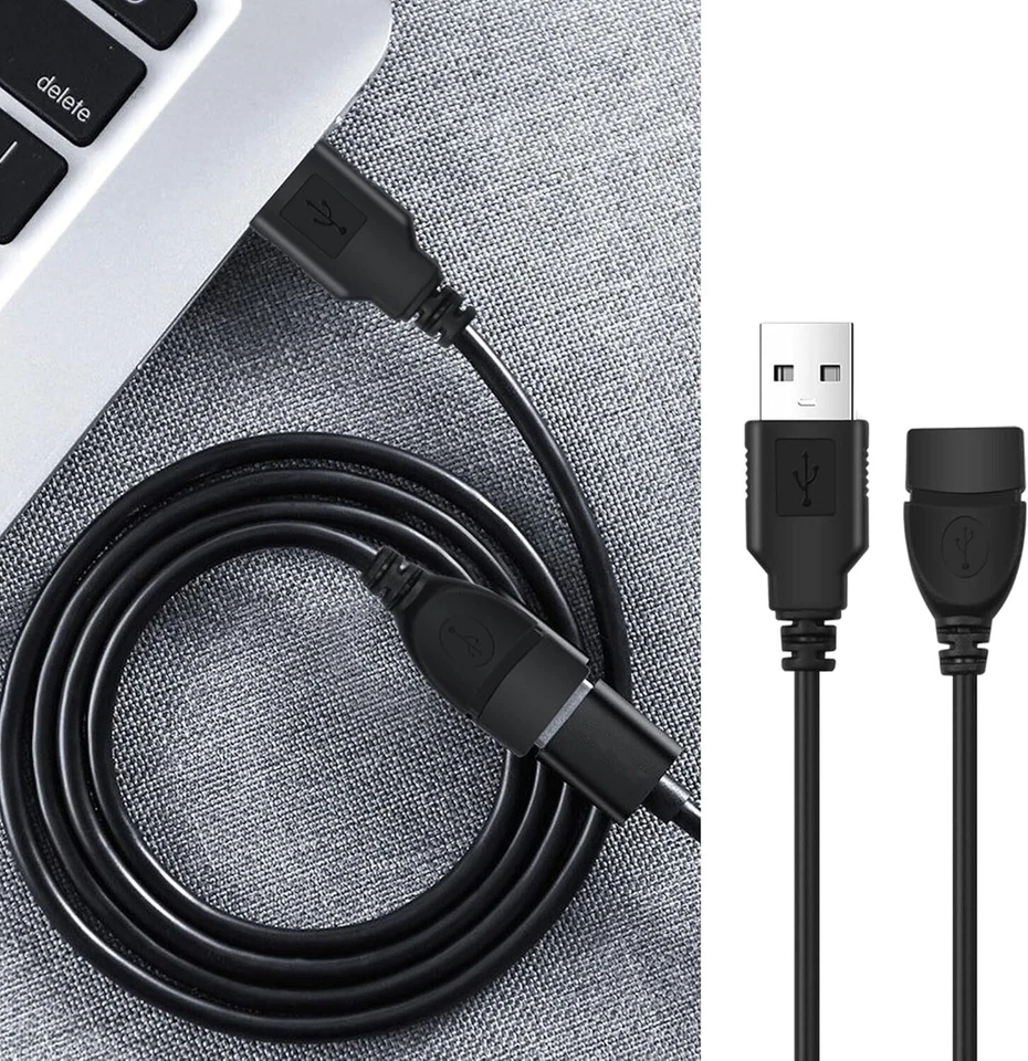High-Speed USB-USB Extension Cable USB 2.0 Adapter Extender Cord Male/Female LOT - Image 2 of 4