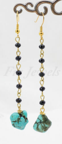 Orecchini in bronzo dorato cristallo turchese