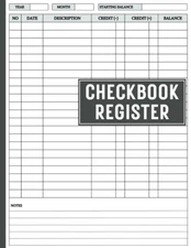 Checkbook Register: Large Print, 8.5 x 11 inches, 109 Pages