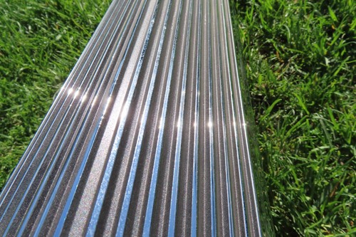1969 Corvette OEM factory side exhaust pipes heat shield ribbed cover panel - Picture 8 of 24