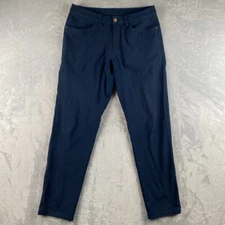 Lululemon ABC Pants Mens 31x30 Navy Blue 5 Pocket Warpstreme Performance Tech