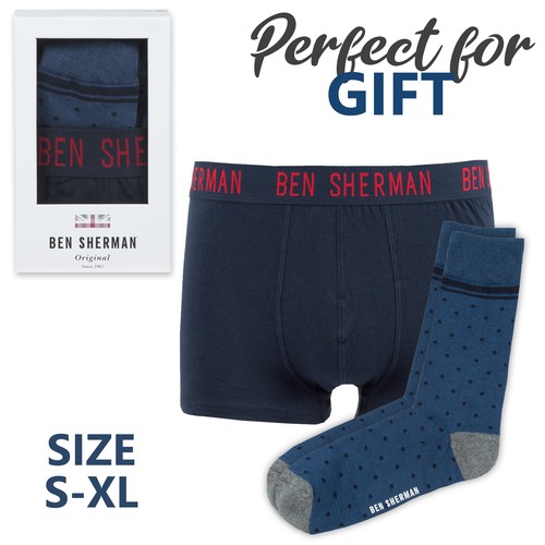 Ben Sherman Mens Boxers & Socks Gift Box Set Present Trunks Underwear Navy SXL eBay