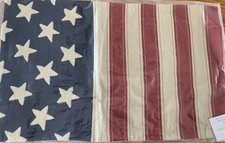  Pottery Barn American Flag  Embroidered Lumbar Pillow Cover 16 x 26 NEW