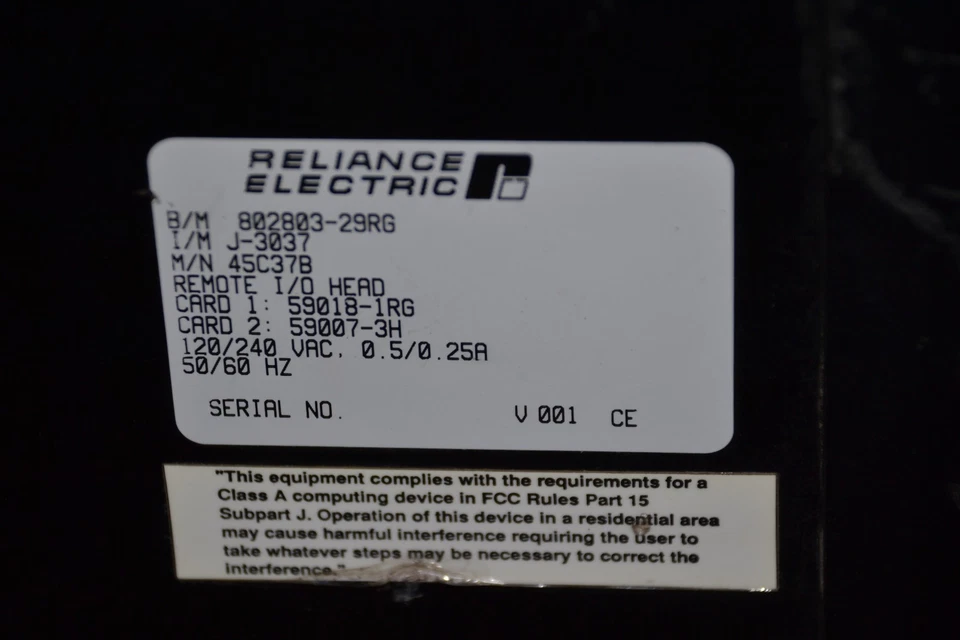 RELIANCE ELECTRIC 45C37B 120/240VAC 50/60Hz AUTOMATE REMOTE I/O INTERFACE    - Image 3 of 4