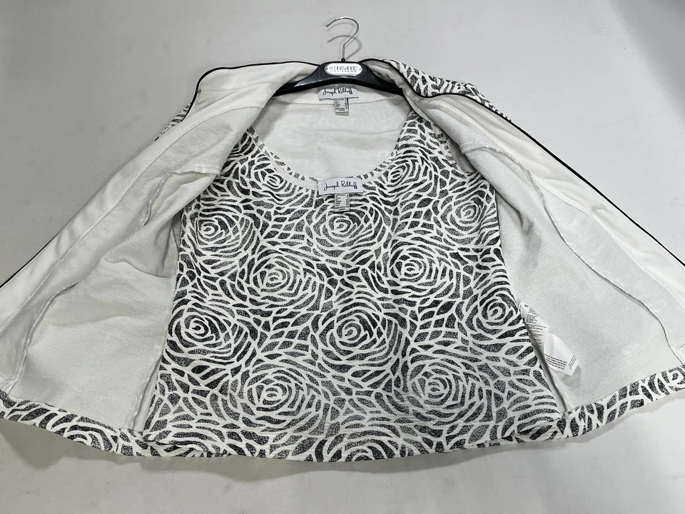 Blazer y Top Mujer Joseph Ribkoff Blanco y Negro Estampado Floral Talla 8 NUEVO Foto 4 de 4