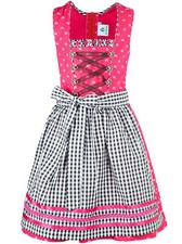 Isar-Trachten Jugenddirndl mit Schürze 64907 Kinderdirndl pink beere Dirndl Kind