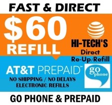  60 AT T PREPAID   FASTEST REFILL DIRECTLY to PHONE   GET IT TODAY    ATT