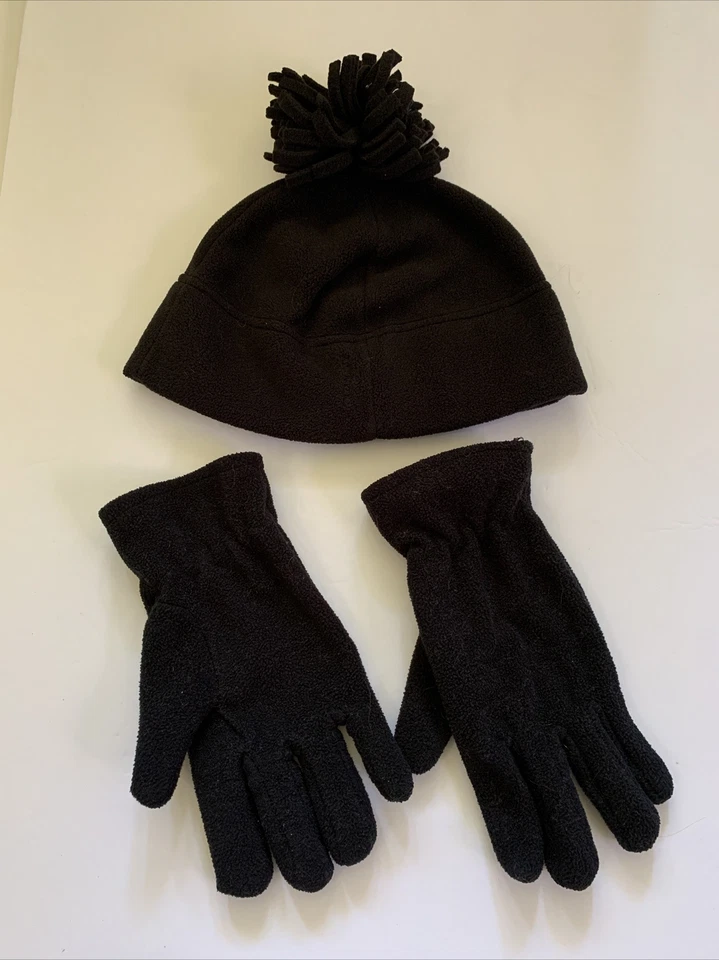 Старый темно-синий женщин черная шляпа и перчатки комплект один размер подходит большинству - Изображение 2 из 4