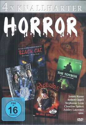 4x Knallharter HORROR: ''Black Cat/ Rapturious/ Chill/ The Toybox'', DVD, sehr gut