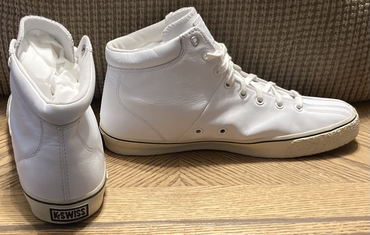 ガイポップ 210 ホワイト KSY hand made works H338 K-SWISS(KAYSWISS) WHITE LEATHER HIGH TOPS MEN'S 9.5. Vintage