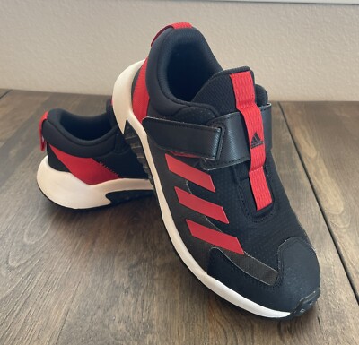 Adidas Kids Size 4 Shoes 4uture Sport AC K Black Red Athletic Sneakers  GY0918