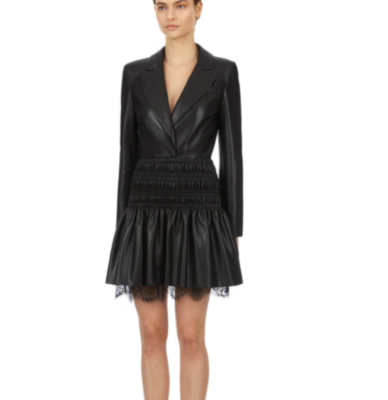 black shirred mini dress Sia Shirred Mini Dress