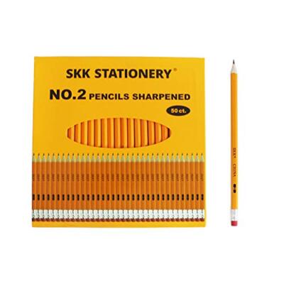  Pre-sharpened pencils, Pencils Sharpened with eraser top, 2 HB pencil, 50 Pcs