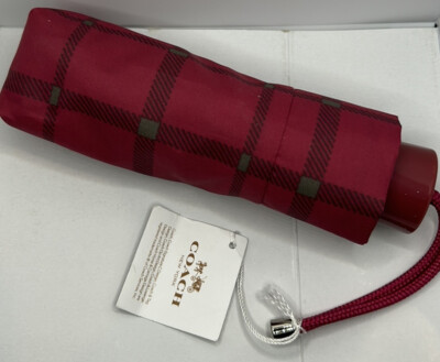    Coach F62968    MTO Compact 7'' Length Umbrella Silver Raspberry   D3