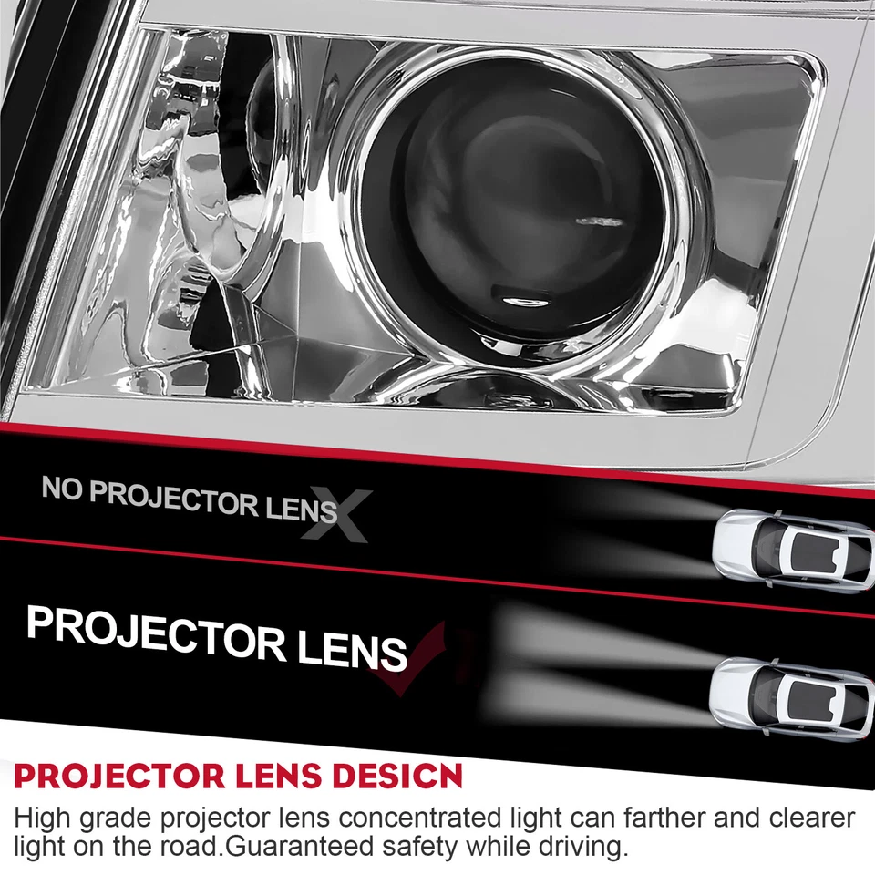 For Cadillac Escalade ESV 2007-2014 HID/Xenon Model LED DRL Projector Headlights - Image 3 of 4