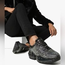RRPUS 4,695 Jimmy Choo Diamond Swarovski crystal F trainer smoke metallic IT38.5