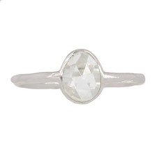 Natural Crystal Quartz - Brazil 925 Sterling Silver Ring Jewelry s.9 CR71239