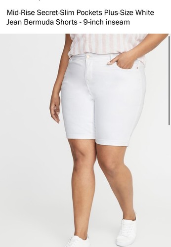Old Navy Plus White Bermuda Shorts 9 