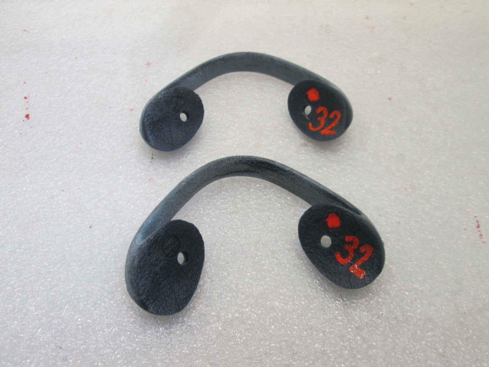 1979 CHRYSLER CORDOBA LH & RH BLUE HEADREST SEAT BELT GUIDES OEM MOPAR