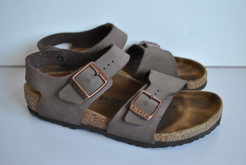 Brown textile two strap unisex MILANO slider sandals size 1 (EU 33) Birkenstock - Picture 3 of 7