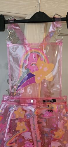 Dolls Kill Care Bear Pinafold/ Overall PVC Dress UK Small/8 - Picture 2 of 8
