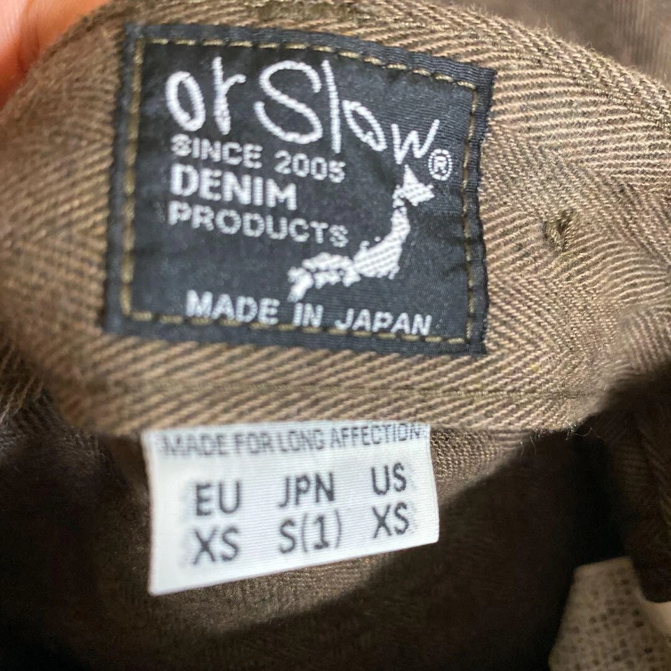 Pantalones de fatiga OrSlow del ejército de Estados Unidos XS algodón lana hechos en Japón usados Foto 3 de 4