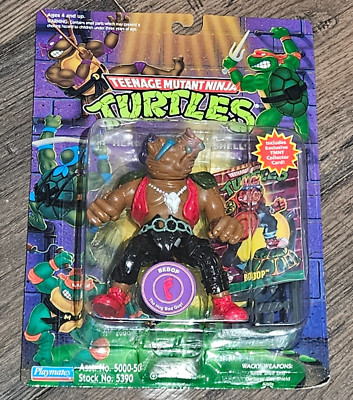 TMNT Ninja Turtles 1994 BEBOP Playmates Action Figure with Collector Card RARE!