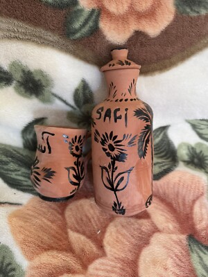 Alkaline Water Clay Bottle , Handmade Pottery,100% Eco Friendly From Safi/Morocc