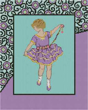 Dancing Girl in Lavender Counted Cross Stitch Chart No.32-106 