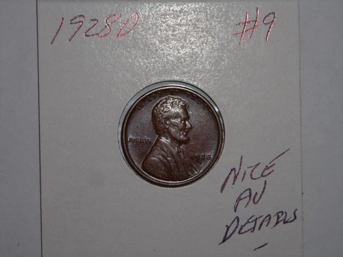 wheat penny 1928D NICE HIGH GRADE AU 1928-D SEMI-KEY! LOT #9
