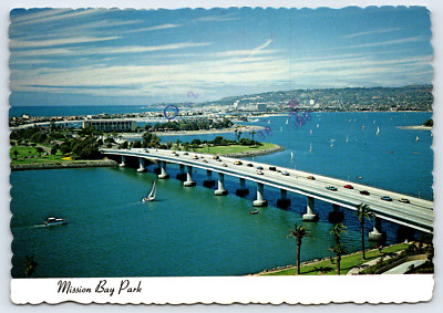 Postcard Mission Bay Park Bridge Beaches San Diego, CA VTG Posted Nov 11, 1982