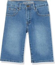 GUESS Boys' Organic Stretch Denim 5 Pocket Short, Blue Wash, 8
