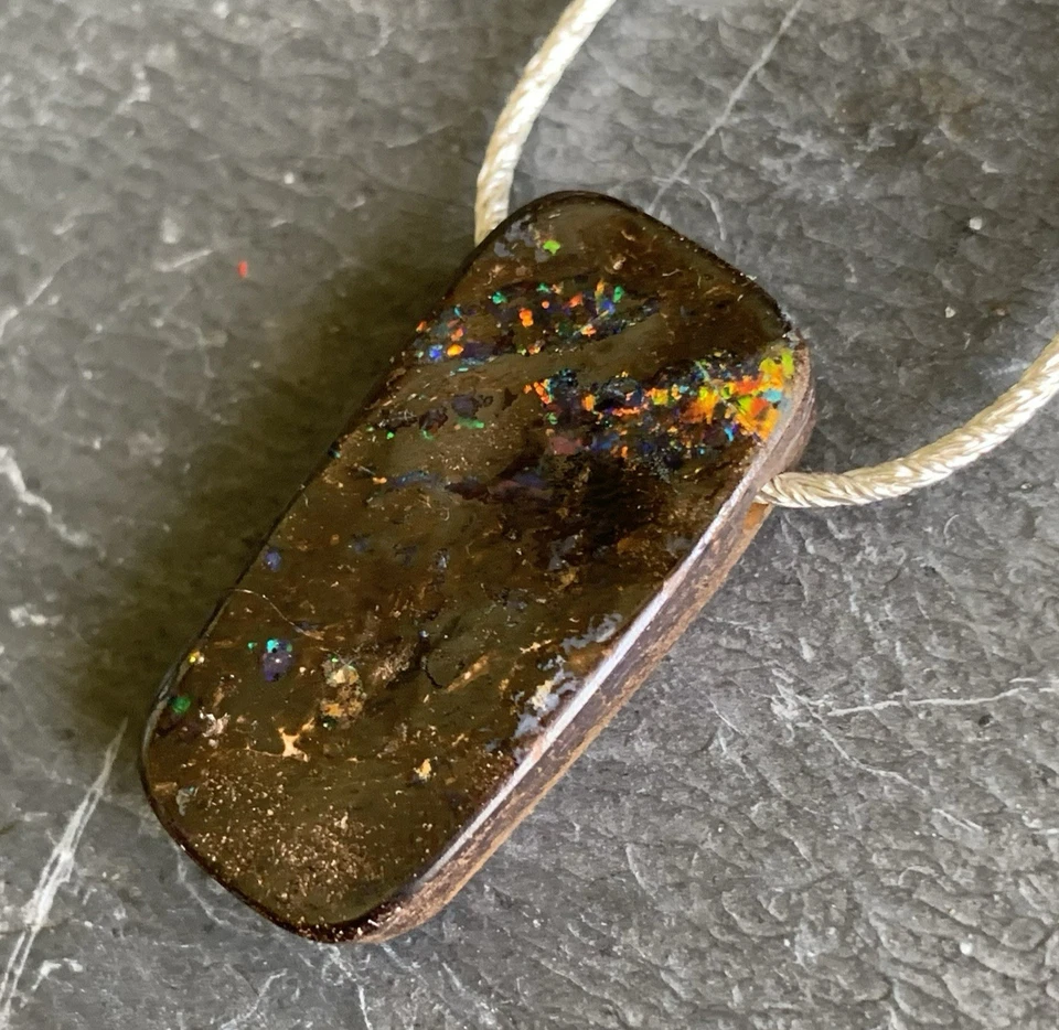 Collana/Ciondolo IN Argento 925 Con 1 Opale Matrice Australia, 45 CM - Immagine 2 di 4