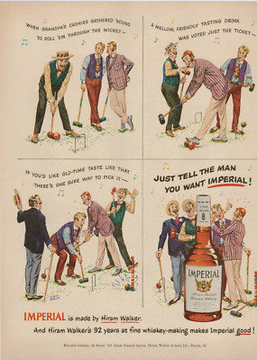 1950 Imperial Hiram Walker Whiskey People Vintage Print Ad
