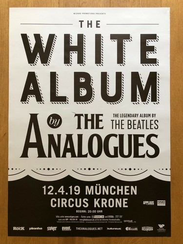 The Analogues - The White Album Original Konzert Plakat Tour Poster München 2019 - 第 1/1 張圖片
