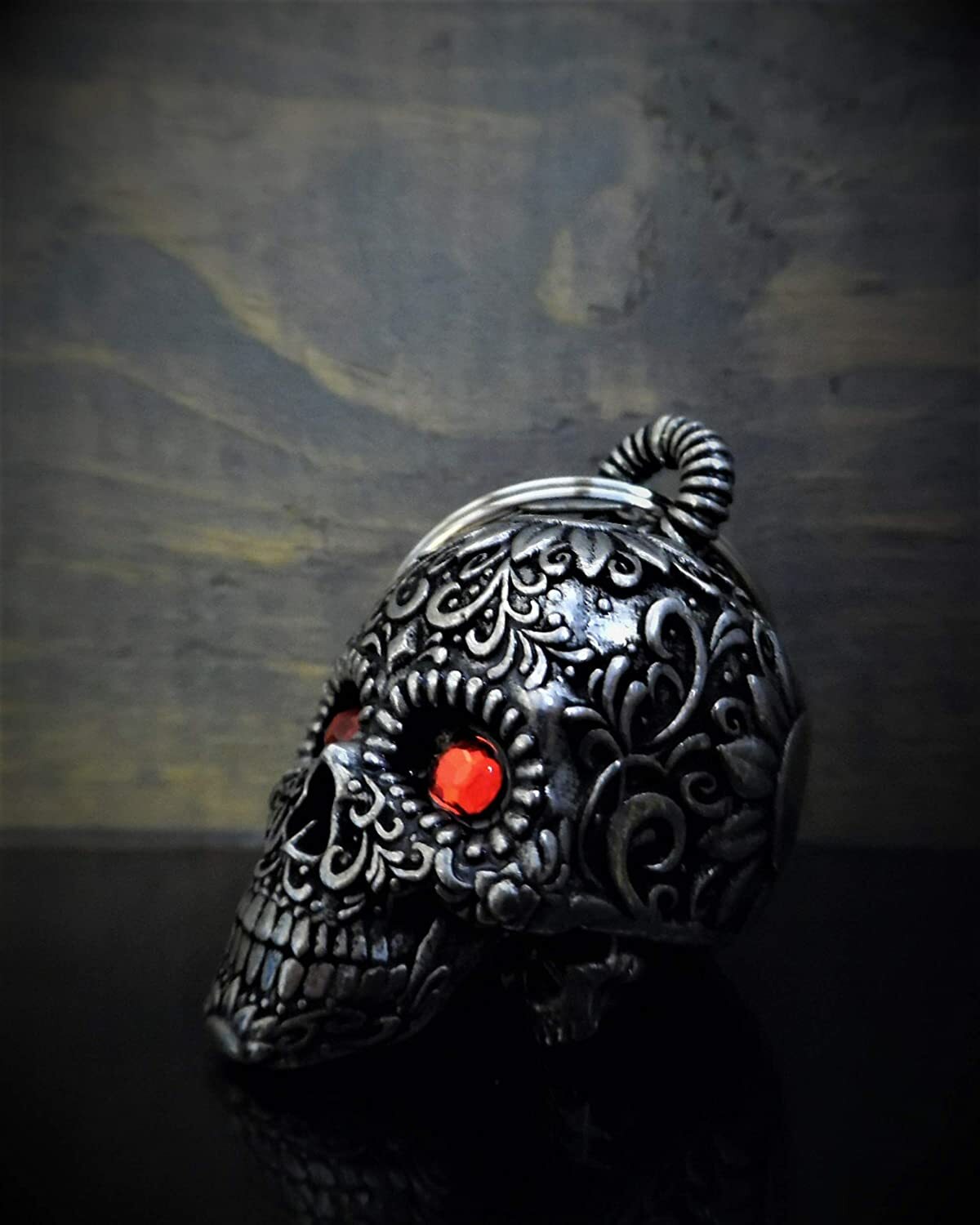 Sugar Skull Diamond Bell Motorcycle Accessory by Bravo Bells BB-77 Made in USA