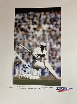 Clive Lloyd SIGNIERTES Cricket großes Foto Autogramm 22x16 Zoll Westindien mit Echtheitszertifikat