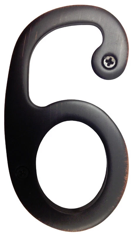 HOUSE GUARD HARDWARE Oil Rubbed Bronze 3" house metal number 6