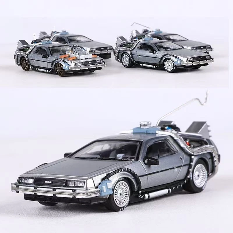 MJ 1/64 Back To The Future (First 1-3) Time Machine Delorean Diecast Car Model - Image 2 of 4
