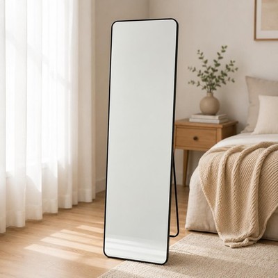 150x40cm Ganzkörperspiegel freistehend Schlafzimmer Ankleidespiegel schwarzer Rahmen
