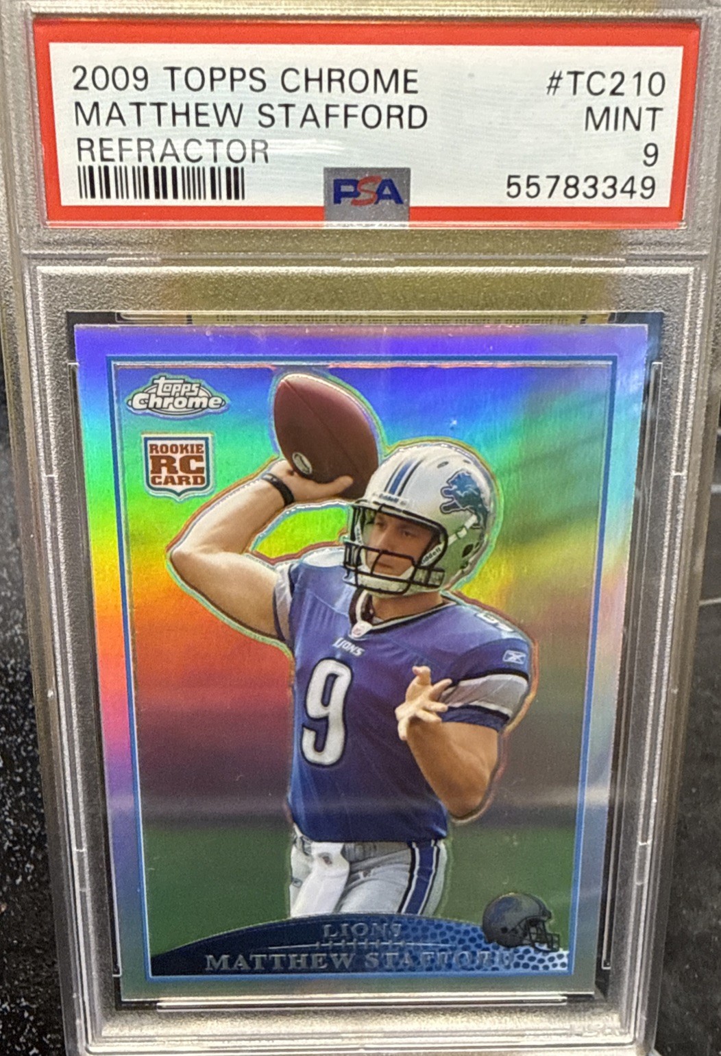 2009 Topps Chrome Matthew Stafford Rookie RC Refractor 