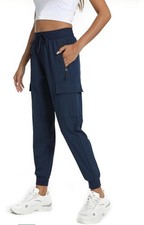 Women's Cargo Pants with Pockets-Lightweight Quick Dry Water Resistant, Large