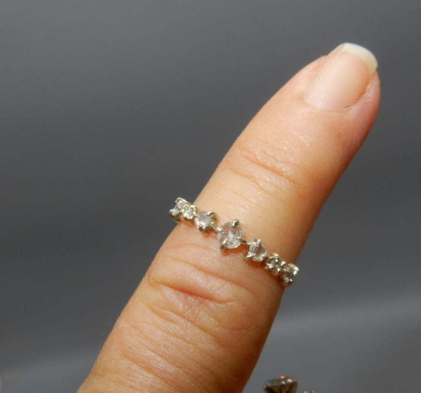 Catbird NYC SNOW QUEEN 14k white gold ring size w/handpainted LE