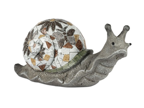 Dekofigur Schnecke Mosaik Premium L. 40Cm Grau Magnesia Formano Garten S25-image